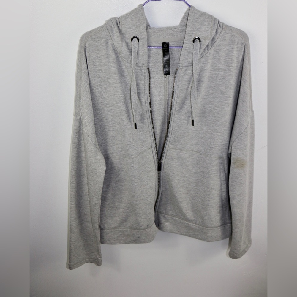 90 degrees Gray full zip sweater Size M